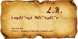 Legányi Mátyás névjegykártya